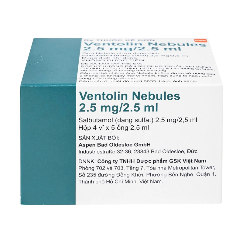 Dung dịch khí dung Ventolin Nebules 2.5mg điều trị, ngừa co thắt phế quản (20 ống x 2.5ml) - 3
